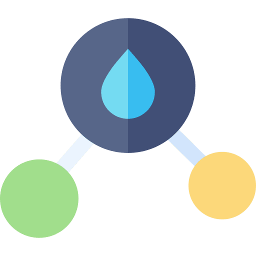 Molecule science drop formula icon