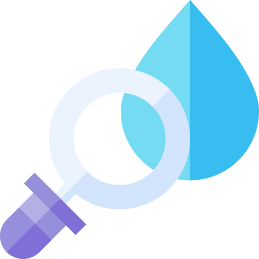 Raindrop shapes and symbols waterdrop magnifying glass icon