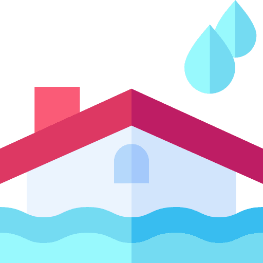 Flood inundation house water icon Flood inundation house water icon