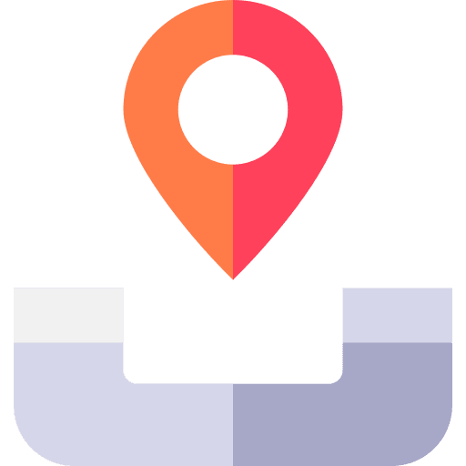 Telephone maps and location map communications icon