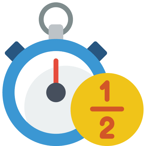Half time soccer sport chronometer icon Half time soccer sport chronometer icon