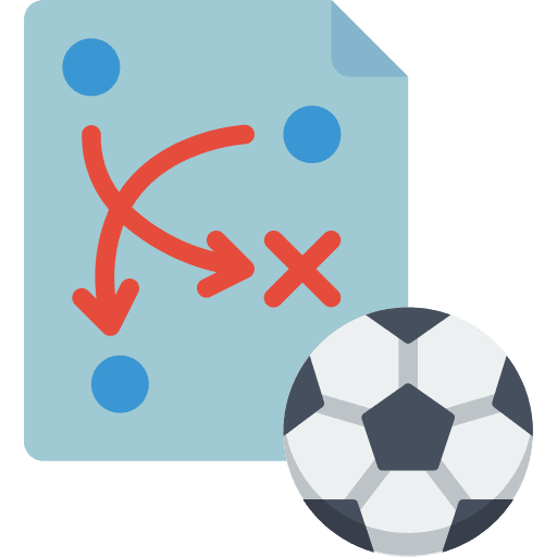 Strategy planning document football icon Strategy planning document football icon