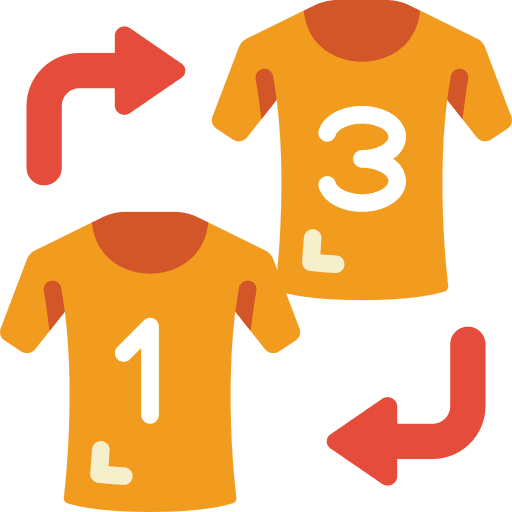 Swap players sports and competition change icon Swap players sports and competition change icon