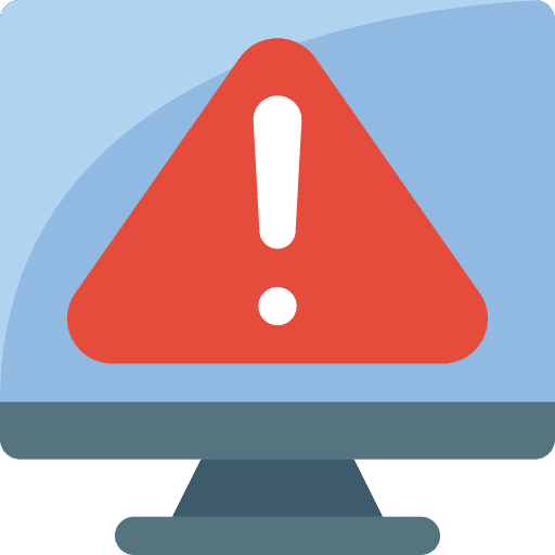 Computer warning computer attention icon