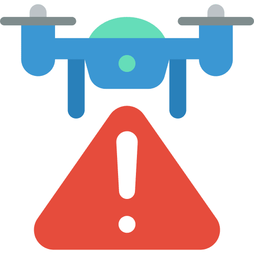 Drone warning remote control fly icon
