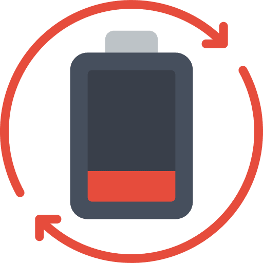 Low battery circular arrows ui refresh icon