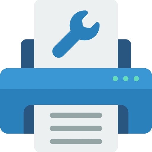 Printer paper printer spanner icon