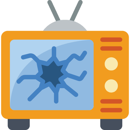 Broken screen retro communications icon