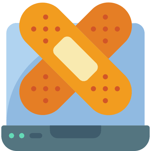 Laptop healing damage wound icon