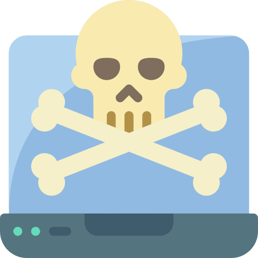 Laptop skull and bones online electronics icon