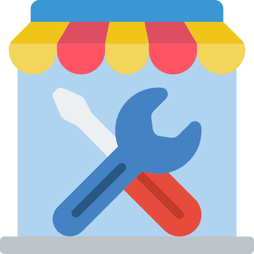 Repair shop fix wrench service icon