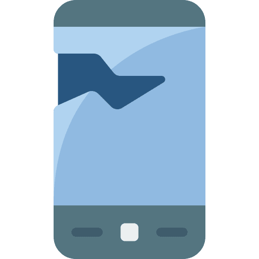 Smartphone cracked fragile electronics icon