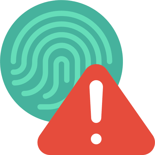 Biometric identification signaling fingerprint electronics icon