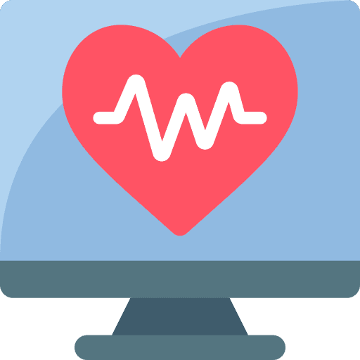 Computer monitor heart rate scanner icon