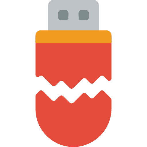 Usb pen drive broken flash drive icon