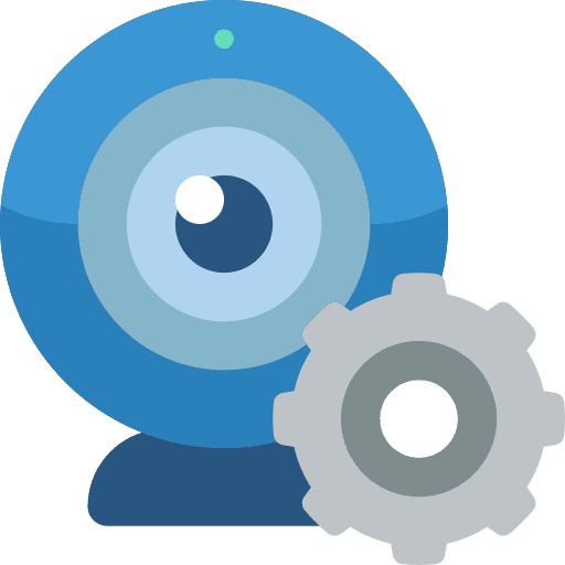 Web cam cog electronics gear icon