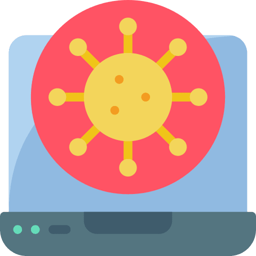 Laptop laptop bug malware icon