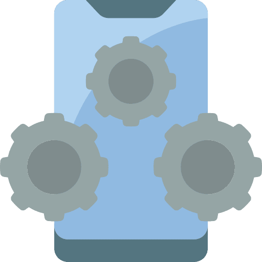 Smartphone cellphone configuration gears icon