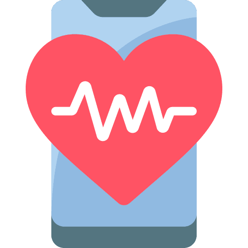 Smartphone healthcare and medical heart rate smartphone icon