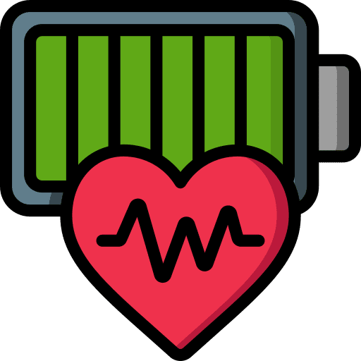 Battery status battery status heart health icon