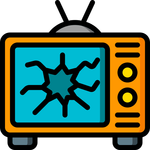 Broken communications retro monitor icon