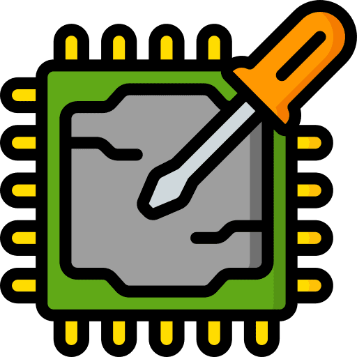 Cpu repair electronics storage icon