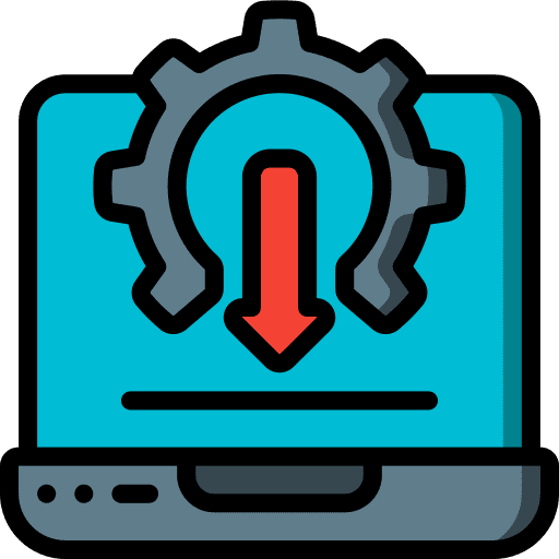 Laptop gear software ui icon