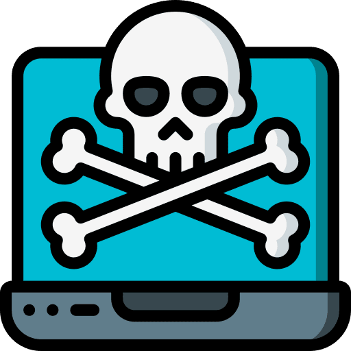 Laptop laptop skull and bones bully icon
