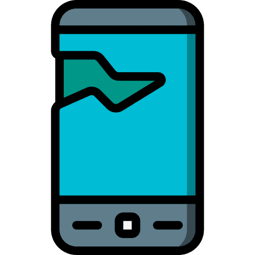 Smartphone electronics broken mobile icon