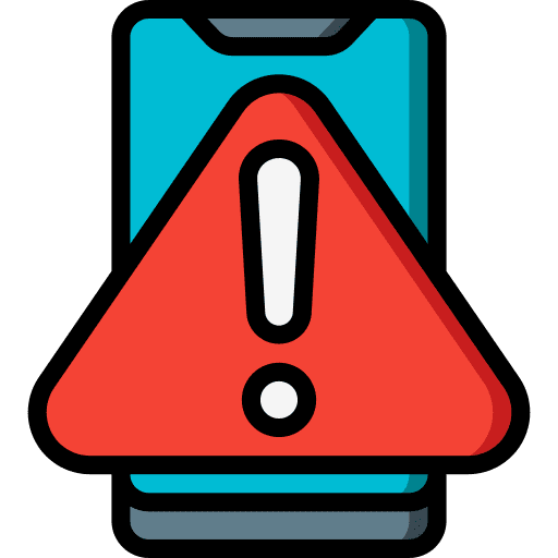 Smartphone smartphone malware exclamation mark icon