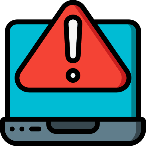 Warning security computer laptop icon