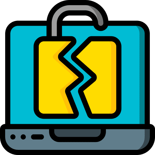 Laptop broken laptop cracked icon