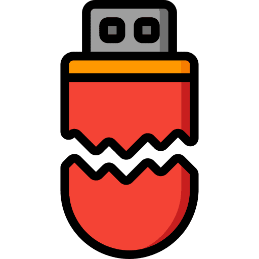 Usb file storage broken flash drive icon