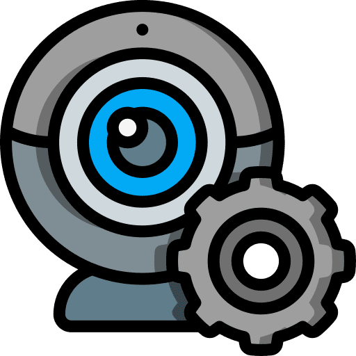 Web cam cog settings gear icon