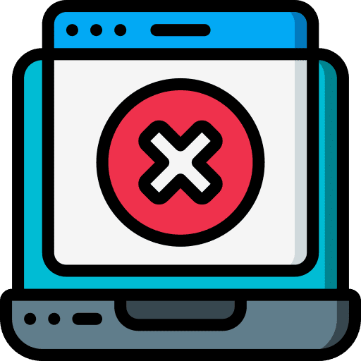 Laptop ads pop up notification icon