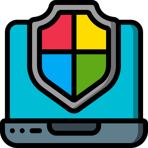 Laptop secure verified antivirus icon