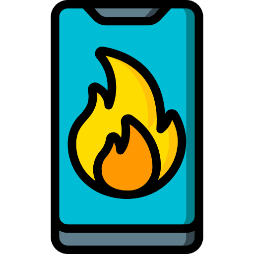 Smartphone electronics fire alarm icon