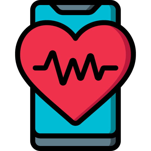 Smartphone electrocardiogram mobile phone healthcare and medical icon