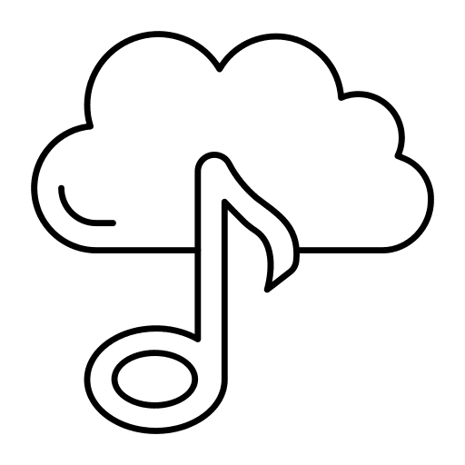 Cloud sound musical note streaming icon