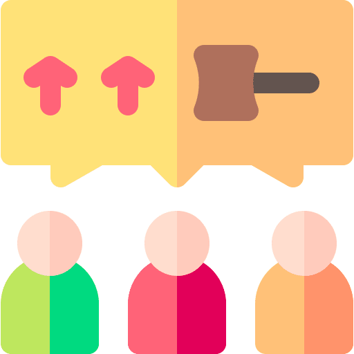Auction communications auction speech bubble icon