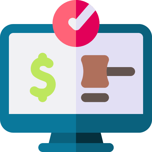 Auction hammer monitor auction icon
