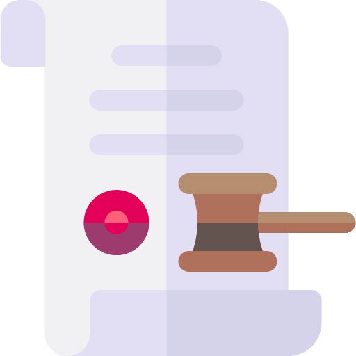 Document law hammer files and folders icon