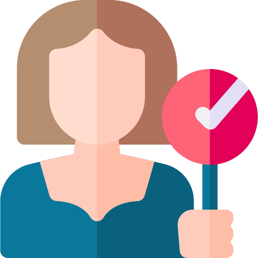 Woman caucasian professions and jobs auction icon