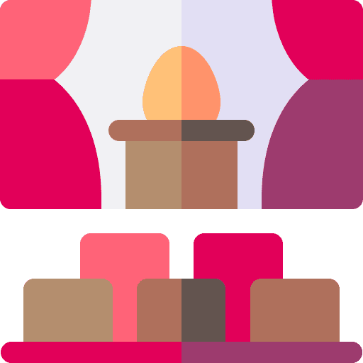 Auction stage curtains presentation icon Auction stage curtains presentation icon