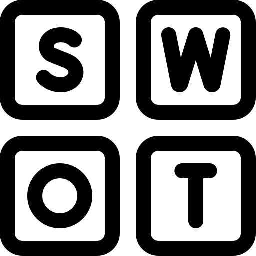 Swot analysis development strategy business icon