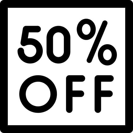 50 percent sales commerce and shopping shopping icon