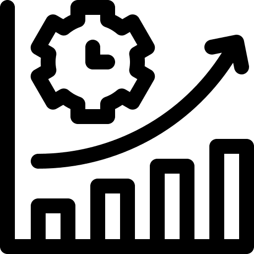 Bar chart gear infographic analytics icon