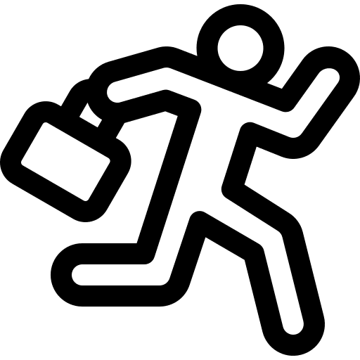 Busy run busy work icon