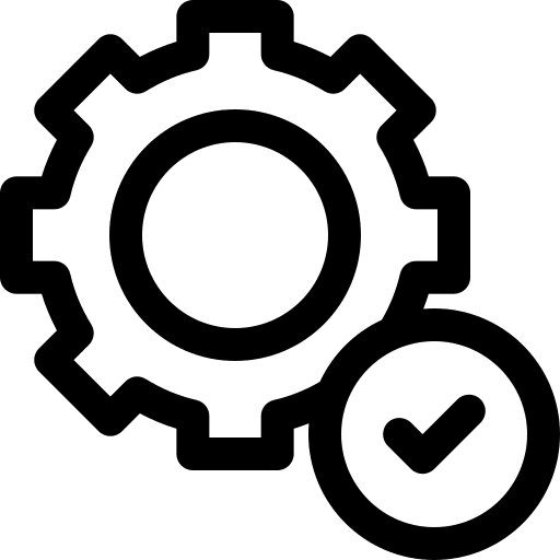 Easy installation settings construction and tools check icon