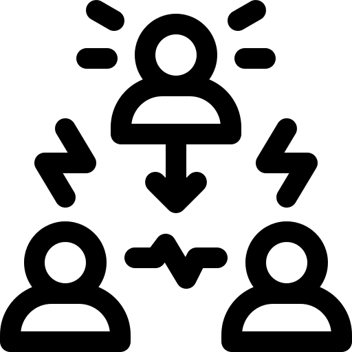 Intermediary umpire communications conflict icon